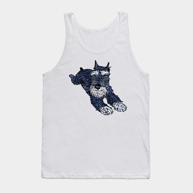 Funny miniature schnauzer, cute puppy face Tank Top by davidscohen